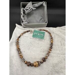 Mine Finds By Jay King Necklace 925 Jasper Beaded Signed In Box 18"